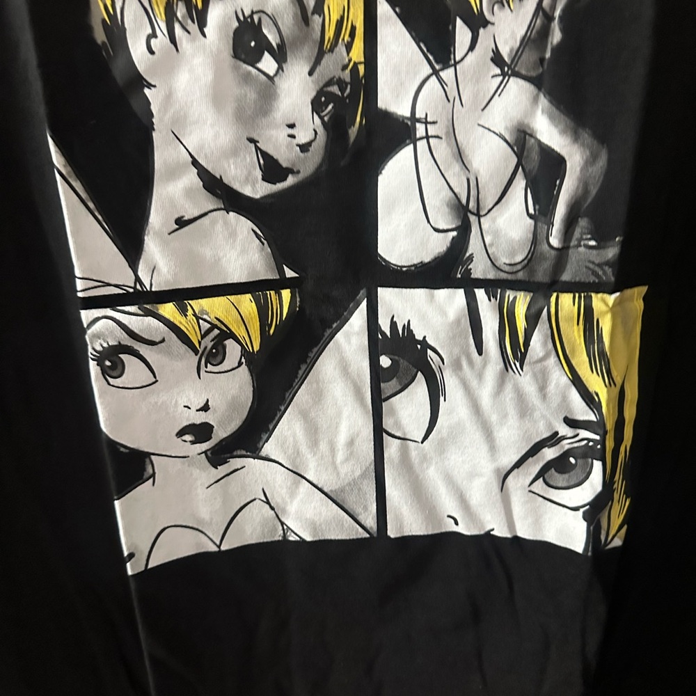 DISNEY PLUS SIZE TINKERBELL GRAPHIC TEE: BLACK: NWT: SZ 2XL - Picture 2 of 5